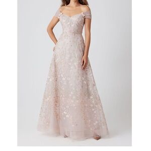 Rickie Freeman for Teri Jon Floral-Embroidered Tulle Gown SIZE 6 NWT